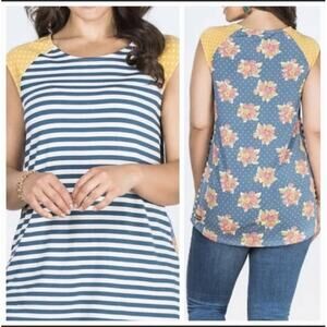 Matilda Jane Striped Team Captain Tee Size Small